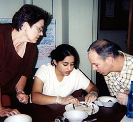 Carol, Aarti, and Greg dissect